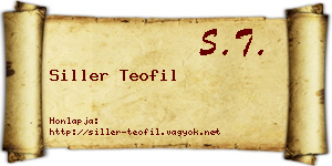 Siller Teofil névjegykártya